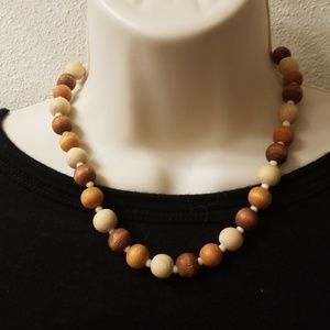 Wooden beaded necklace